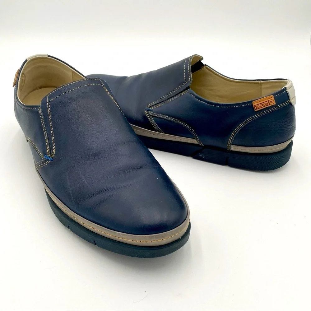 Pikolinos Men's Leather Palamos Mor Slip On Loafers Flats Shoes Navy Size 11.5‎